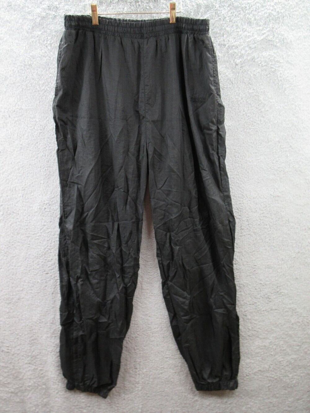 Vintage DISCUS Track Pant Men's Large Black Nylon Windbreaker Swishy